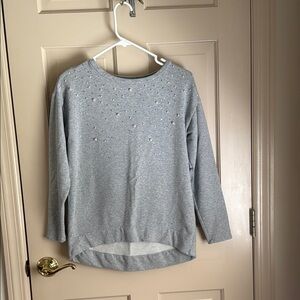LOFT Gray Sleeve Sweatshirt